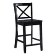 thumbnail image 1 of Pemberley Row Rubberwood Black Counter Stool Rectangular X-Back Design 37.25" Unassembled, 1 of 14