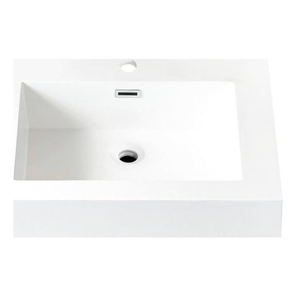 Pemberly Row 24 in Rectangular Composite Granite Console Sink in White