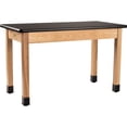 thumbnail image 1 of Pemberley Row Solid Ash Wood Black Science Lab Table Rectangular Adjustable 24"x60" Unassembled, 1 of 3
