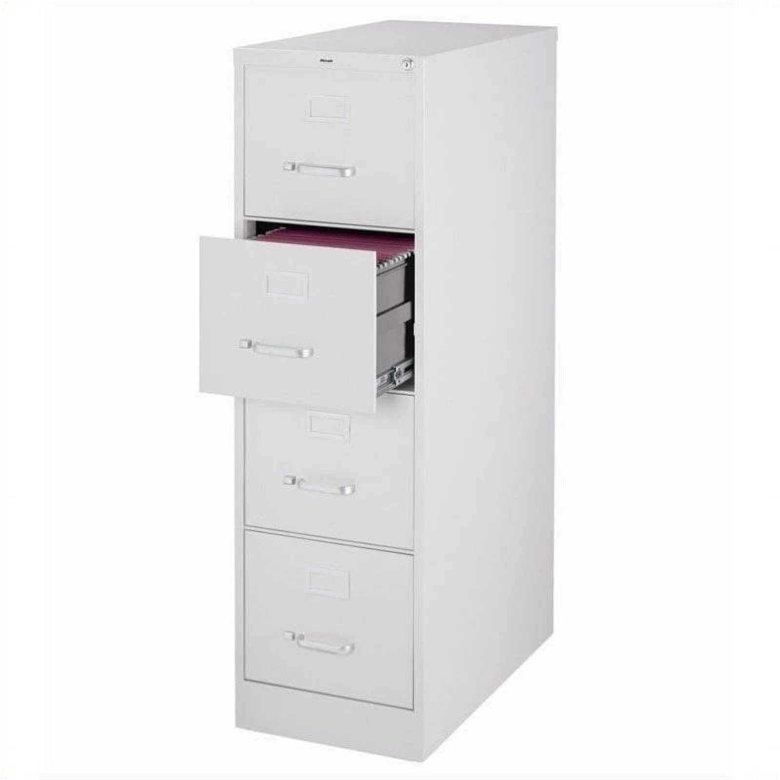 Pemberly Row Assembled 4 Drawer Metal Vertical Lock Letter File Cabinet,  25\, image size:1600x1600