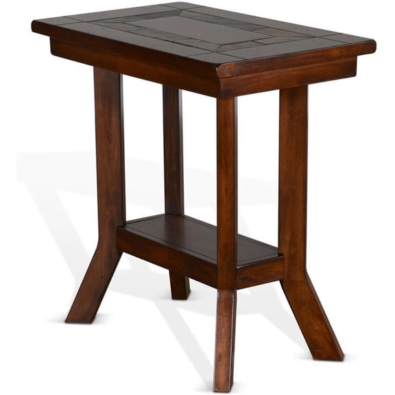 Pemberly Row 25" Mahogany Wood Chair Side Table in Dark Chocolate