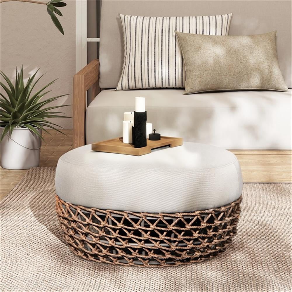 wicker outdoor ottoman