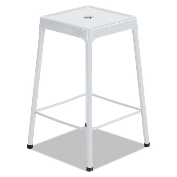 Pemberly Row 25" Steel Backless Counter Stool in Glossy White