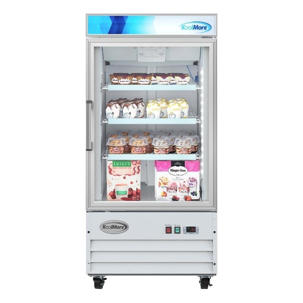 Pemberly Row 26" 1-Door Display Merchandiser Freezer 9 cu. ft. in White