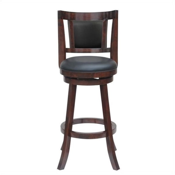Pemberly Row 26.25" Contemporary Wood Swivel Stool in Cherry