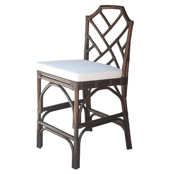 Pemberly Row 26" Rattan Counter Stool in Paloma Brown (Set of 2)