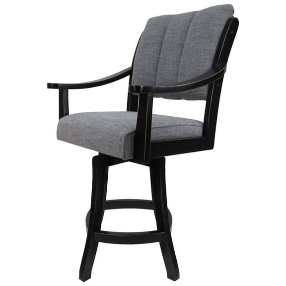 Pemberly Row 26" Swivel Wood Counter Stool in Blended Gray/Natural