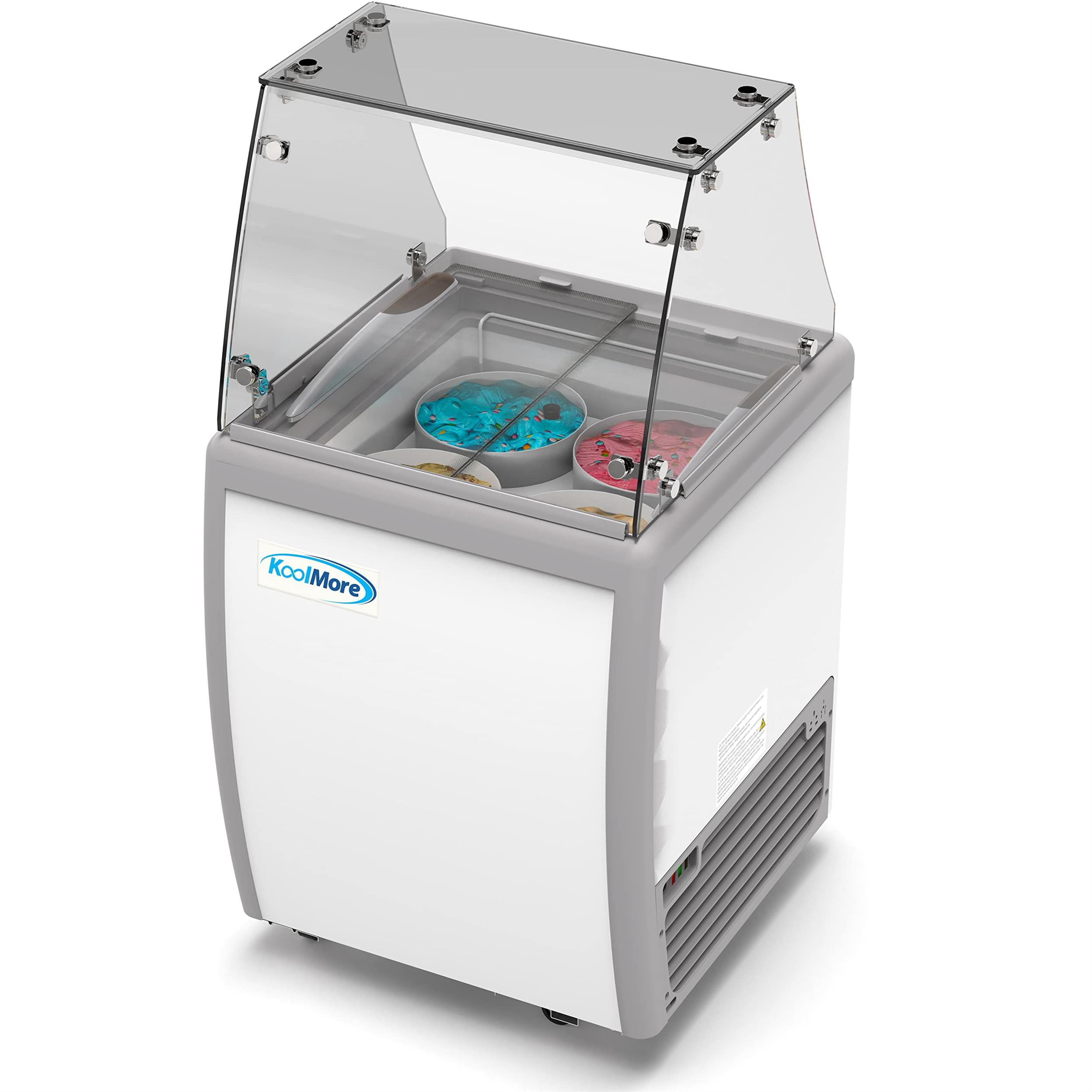 Pemberly Row 26 in. 4 Tub Ice Cream Dipping Cabinet Display Freezer-6 cu. ft.