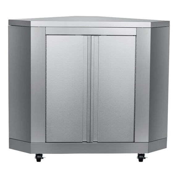 Pemberly Row 26-inch Stainless Steel Corner Cabinet for Outdoor Kitchen