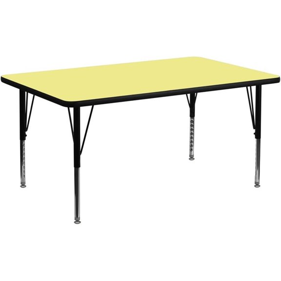 Pemberly Row 26" x 30" X 60" Thermal Fused Top Activity Table in Yellow