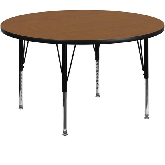 Pemberly Row 26" x 42" Round Thermal Fused Laminate Top Activity Table in Oak