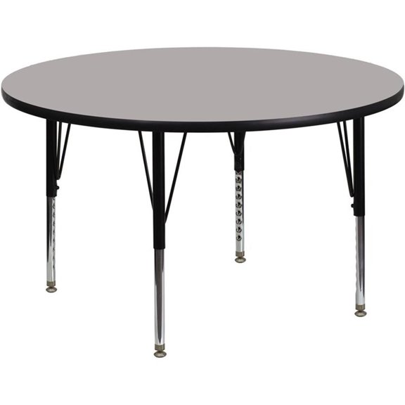 Pemberly Row 26" x 48" Round High Pressure Top Activity Table in Gray