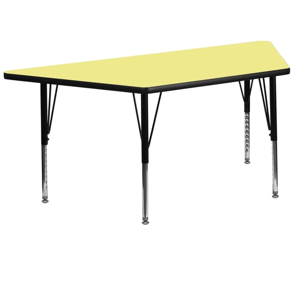 Pemberly Row 26" x 58" Trapezoid Thermal Fused Top Activity Table in Yellow