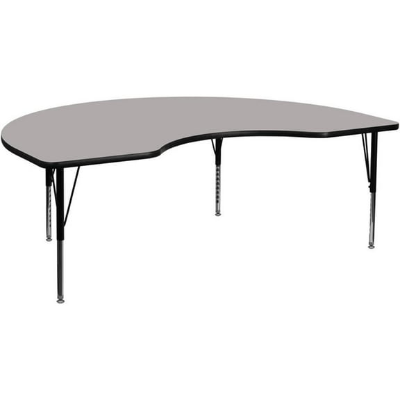 Pemberly Row 26" x 96" Kidney High Pressure Top Activity Table in Gray