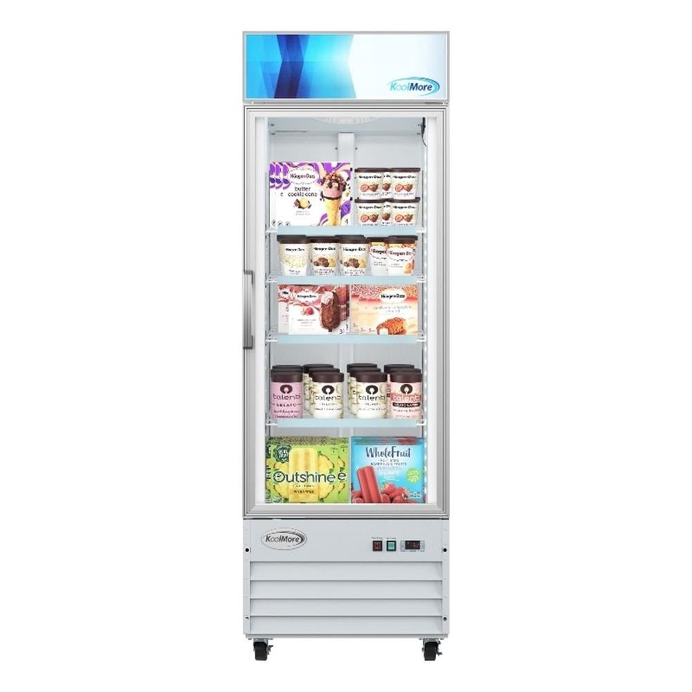 Pemberly Row 27" 1-Door Display Merchandiser Freezer 13 cu. ft. in White