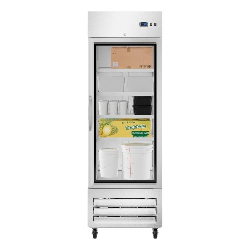 Pemberly Row 27" Commercial One Glass Door Convertible Reach-In Refrigerator
