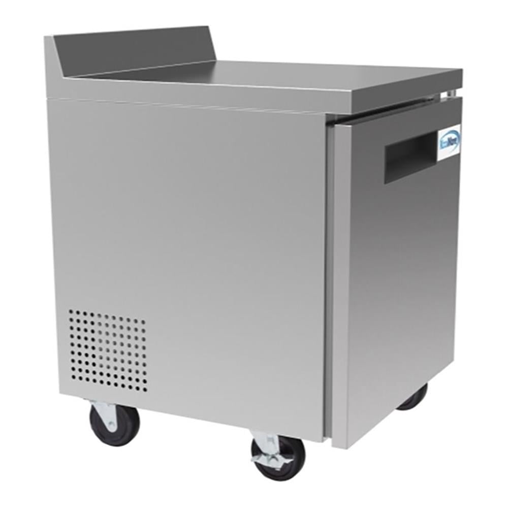 Pemberly Row 27" Stainless Steel Worktop Commercial Refrigerator in Silver