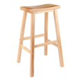 thumbnail image 1 of Pemberly Row 28.86" Transitional Solid Wood Saddle Bar Stool in Natural, 1 of 6