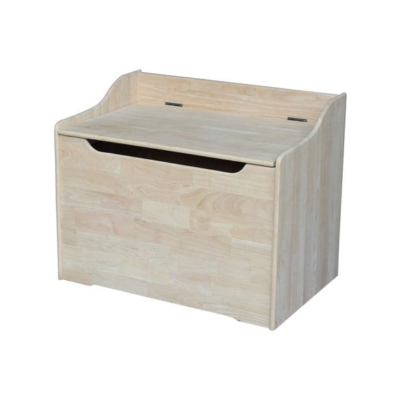 Pemberly Row 28" Solid Wood Storage Box with 2 Safety Hinges in Natural