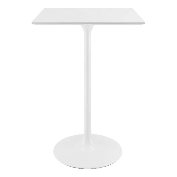 Pemberly Row 28" Square Modern Lacquered MDF Wood Bar Table in White