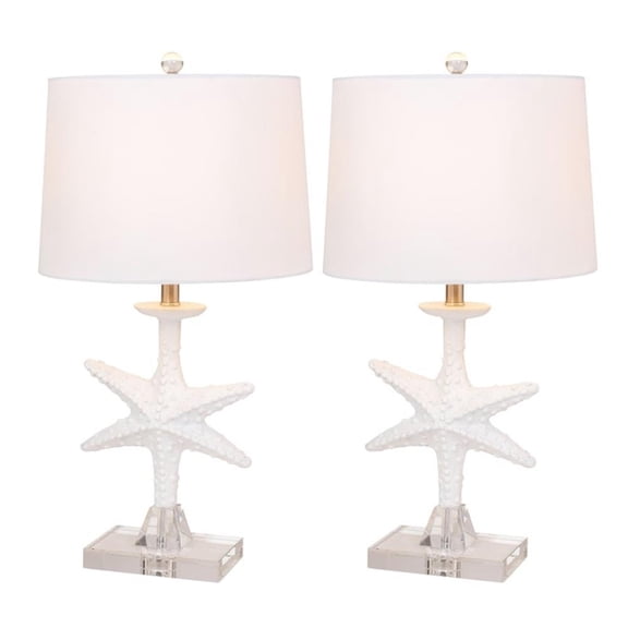Pemberley Row Ceramic White Table Lamps Coastal Set of 2 28"