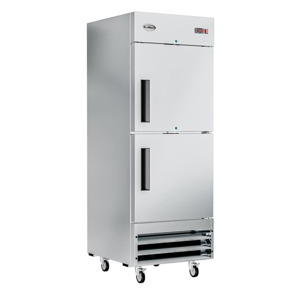 Pemberly Row 29" Commercial Stainless Steel Half Door Reach-In Freezer in Silver