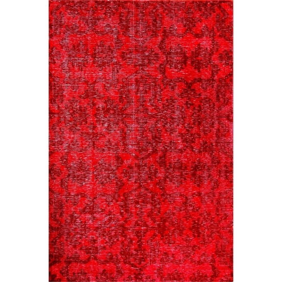 Pemberly Row 2x3 Hand-Knotted New Zealand Wool Area Rug in Red