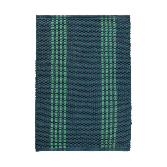 Pemberly Row 2x3 Handwoven Performance Stripe Deep Blue Fabric Rug