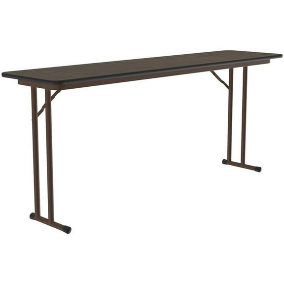 Pemberly Row 3/4" High Pressure Folding Seminar Table with Off-Set Leg Walnut