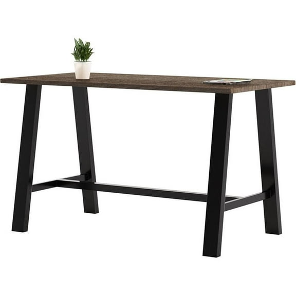 Pemberly Row 3.5 x 6 FT Conference Table in Studio Teak - Bistro Height