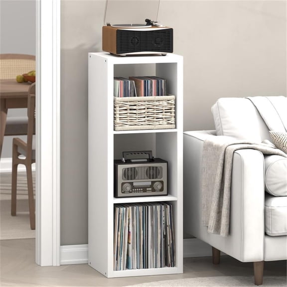 Pemberly Row 3-Cube Vertical Media Storage Organizer in White