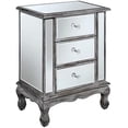 thumbnail image 1 of Pemberly Row 3-Drawer Contemporary Fir Wood/Mirror End Table in Gray, 1 of 3