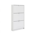 thumbnail image 1 of Pemberly Row 3 Drawer Engineered Wood Shoe Cabinet in White, 1 of 9