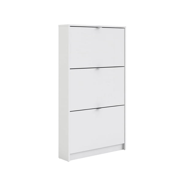 Pemberly Row 3 Drawer Engineered Wood Shoe Cabinet in White