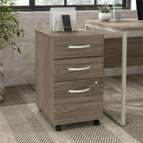 Pemberly Row 3 Drawer Mobile File Cabinet in Modern Hickory - Engineered Wood