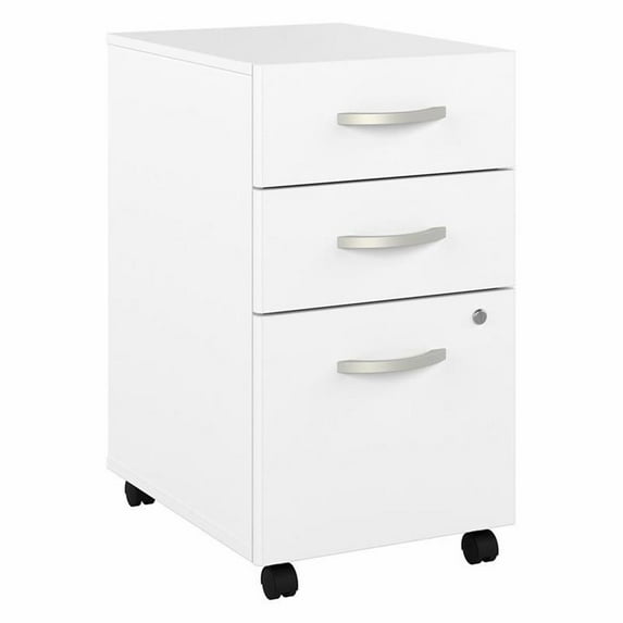 Pemberly Row 3 Drawer Mobile File Cabinet in White - Engineered Wood