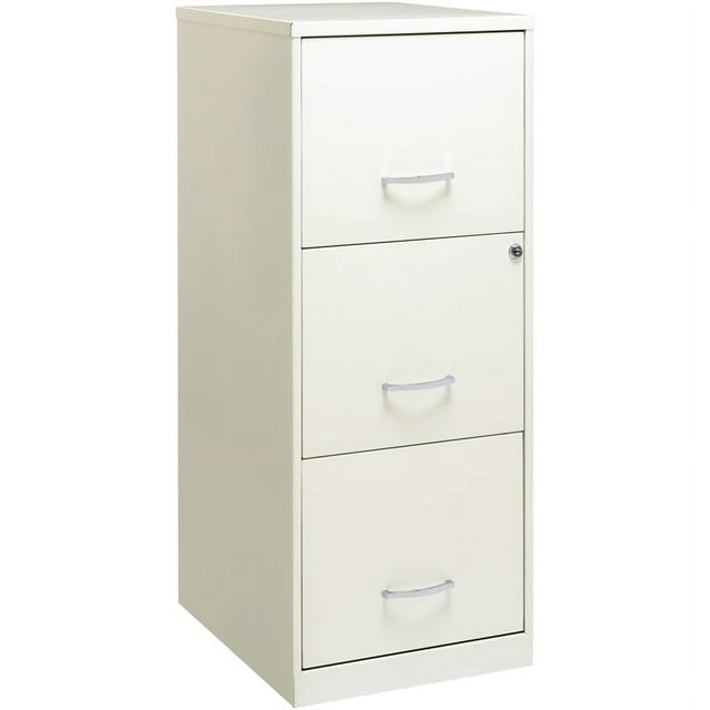 Pemberly Row 3Drawer Modern Metal Vertical File with Lock in White