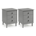 thumbnail image 1 of Pemberly Row 3-Drawer Solid Wood Nightstand in 2 Pack in Gray, 1 of 6