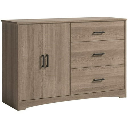 Pemberly Row 3-Drawer Transitional Engineered Wood Bedroom Dresser in Oak