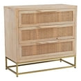 thumbnail image 1 of Pemberly Row 3-Drawer Transitional Wood/Metal Cabinet in Natural/Gold, 1 of 13
