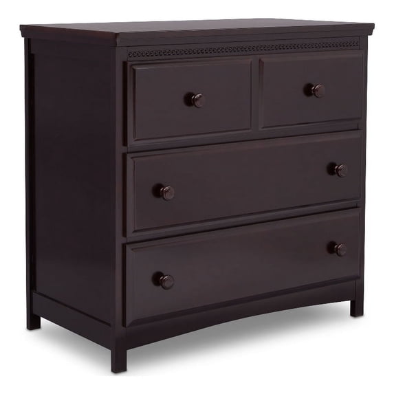 Pemberly Row 3-Drawer Wood Dresser with Changing Top in Dark Chocolate