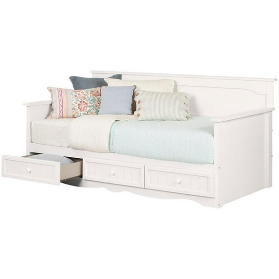 Pemberly Row 3-Drawer Wood/Metal Twin Storage Daybed in White