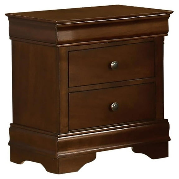 Pemberly Row 3-Drawers Traditional Wood Nightstand in Brown Cherry