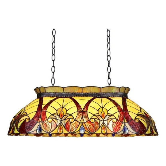 Pemberly Row 3-Light Glass/Iron Island Pendant in Multi-Color