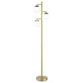 thumbnail image 1 of Pemberly Row 3-Light Metal & Glass Trio Tree Floor Lamp in Gold/White, 1 of 6