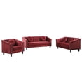 thumbnail image 1 of Pemberly Row 3 Pcs Red Microfiber Living Room Set Modern Velvet Sofa Set pillow, 1 of 9