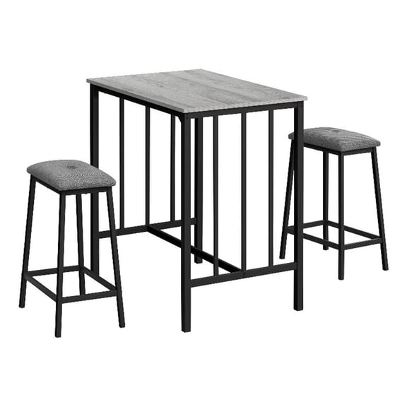 Pemberly Row 3-Piece Counter Height Dining Set with 36" Table in Gray