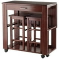 thumbnail image 1 of Pemberly Row 3 Piece Drop Leaf Counter Height Dining Set in Walnut, 1 of 7
