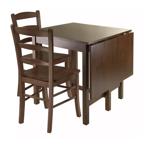 Pemberley Row Solid Wood Antique Walnut Dining Set Rectangular Drop Leaf Unassembled
