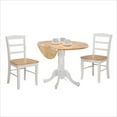 thumbnail image 1 of Pemberly Row 3 Piece Dual Drop Wood Dining Set in White/Natural, 1 of 9